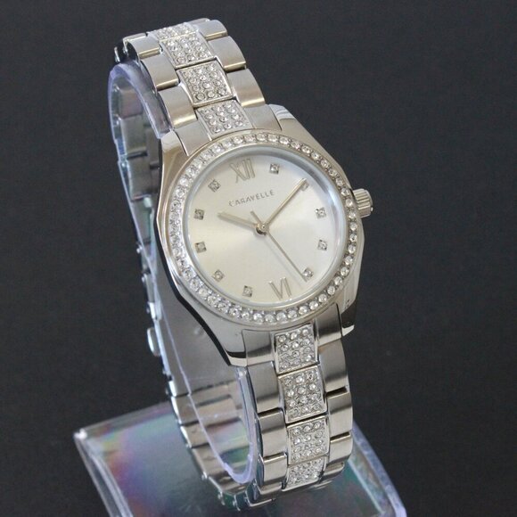 Caravelle Sport Ladies Quartz Watch 154 Austrian Crystals Stainless 28mm - Picture 2 of 13